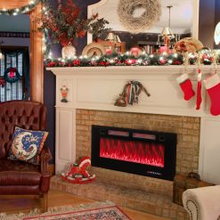 42/50/60/72 Inch Ultra-Thin Electric Fireplace with Decorative Crystals
