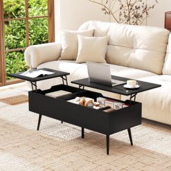 47 Inch Lift Top Coffee Table with 2 Hidden Compartments