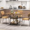 47 Inch Rectangular Dining Table with 2 Open Storage Shelves and Sturdy Metal Legs for 4-6