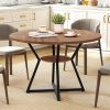 47" Round Dining Table for 4 with Storage Shelf
