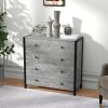 4-Drawer Dresser Modern Wooden Chest of Drawers for Bedroom Living Room