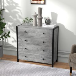 4-Drawer Dresser Modern Wooden Chest of Drawers for Bedroom Living Room