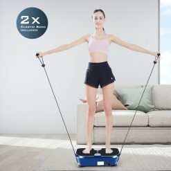 Mini Vibration Fitness Plate Machine with Remote Control and Loop Bands
