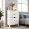 4-Drawer Dresser Wooden Nightstand with Anti-Tipping Kits