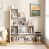 4-Tier Stepped Bookshelf Freestanding Ladder Storage Shelf with 6 Cubes