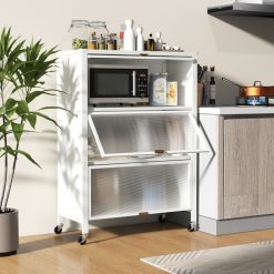 4-Tier Kitchen Bakers Rack with Flip Doors