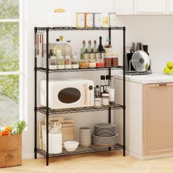 4-Tier Metal Storage Shelving Unit with V-Shaped Wire Rack and 1000 LBS Capacity