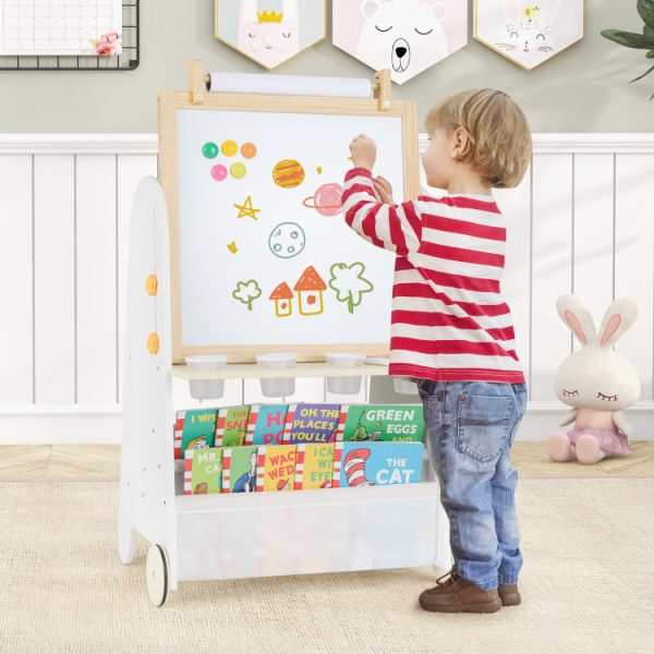 4-in-1 Toddler Activity Table Set with Magnetic Whiteboard and Chalk Board