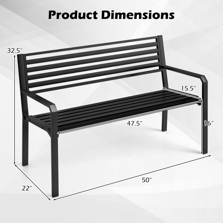 50_Inch_Outdoor_Metal_Park_Bench_Black-4.jpg