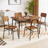 5-Piece Table Set for 4 with Metal Frame and Storage Rack