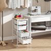 5-Drawer Rolling Storage Cart Mobile Utility Organizer with Wooden Tabletop and Lockable Wheels