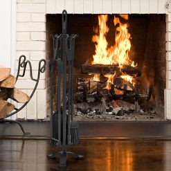 5 Pieces Fireplace Tool Set Fireplace Accessories with Poker
