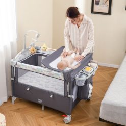 5-in-1 Portable Baby Beside Bassinet with Diaper Changer