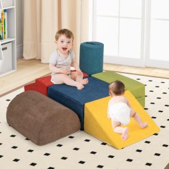 6-Piece Baby Climbing Blocks with 30D High-Density Foam and Carrying Handles