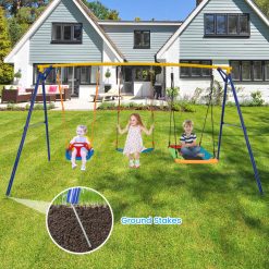 660 LBS Heavy Duty Carbon Steel Swing Frame with 3 Swings