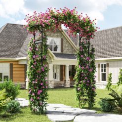 67 x 83 Inch Garden Arch Trellis Metal Pergola Arbor for Climbing Plants