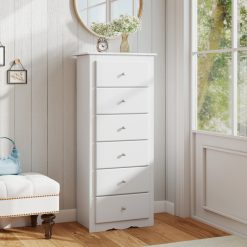 6 Drawers Chest Dresser Clothes Storage for Bedroom Furniture Cabinet