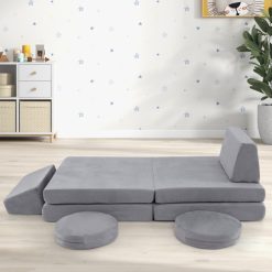 6 Pieces Modular Kids Play Couch Set with Washable Covers for Living Room Playroom