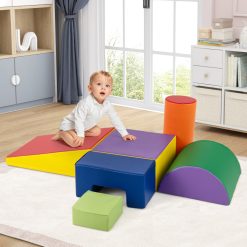 6 Pieces Foam Climbing Blocks Indoor Climb and Crawl Activity Playset with Rectangles