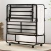 75 x 38 Inch Folding Bed with Mattress Twin Size Rolling Guest Bed