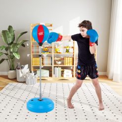 Adjustable Punching Bag with Stand and Boxing Gloves for Both Adults and Kids