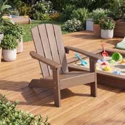 All-Weather HIPS Kid's Adirondack Chair with with High Backrest and Armrests