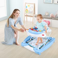 6 in 1 Foldable Baby Walker with Adjustable Height