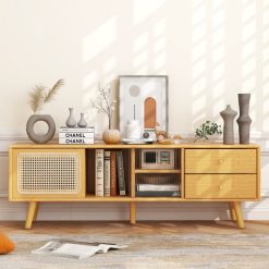 Bamboo TV Stand for TV up to 65 Inch
