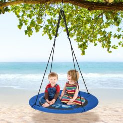 40 Inches Saucer Tree Swing with Adjustable Hanging Ropes and 900D Oxford Fabric
