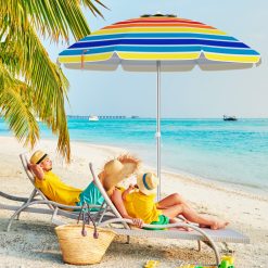 6.5 Feet Beach Umbrella with Carry Bag without Weight Base