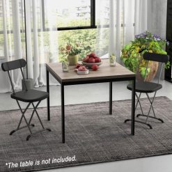2 Pieces Outdoor Folding Chair Set with Sturdy Frame and Ergonomic Backrest