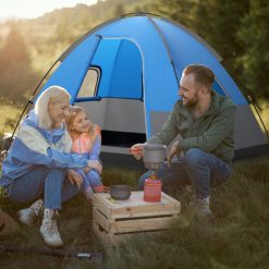 3 Person Outdoor Camping Tent with Removable Floor Mat for Camping Hiking Traveling