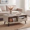 Coffee Table with Storage Rustic Rectangle Center Table