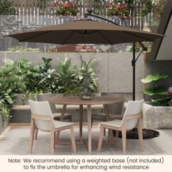 10 Feet Patio Umbrella with 112 Solar-Powered LED Lights