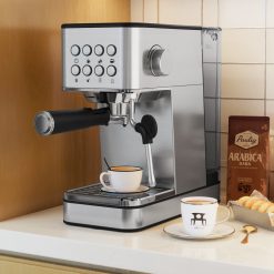 Espresso Machine 20 Bar Compact Stainless Steel Coffee Maker with Milk Frother
