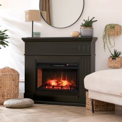 26 Inch Electric Fireplace Insert with 3-Level Flame and 6H Timer