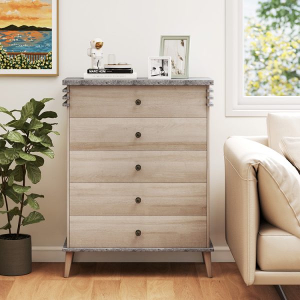 Farmhouse Chest Dresser of Drawers Tall Storage Organizer