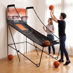 Foldable Basketball Arcade Game Kids Basketball Hoop Machine with 8 Exciting Playing Modes