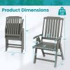 Foldable Patio Chair All-Weather HDPE Outdoor Dining Chair with Armrest
