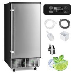 115V Free-Standing Undercounter Built-In Ice Maker with Self-Cleaning Function
