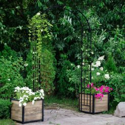 7.5 Feet Metal Garden Arch for Climbing Plants and Outdoor Garden Decor