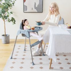 4-in-1 Convertible Baby High Chair with Removable Double Tray