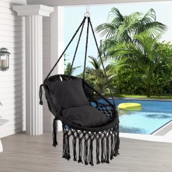 Hanging Hammock Chair with Soft Seat Cushions and Sturdy Rope Chain