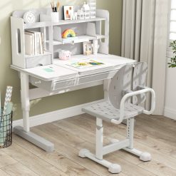 Height-adjustable Kid's Study Chair with Double Back Support and Breathable Seat for 3+ Years Old