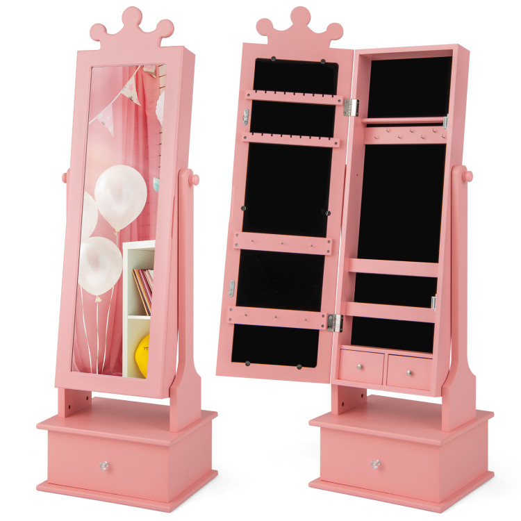 Kid_Freestanding_Jewelry_Armoire_with_Full_Length_Mirror_Pink-4.jpg