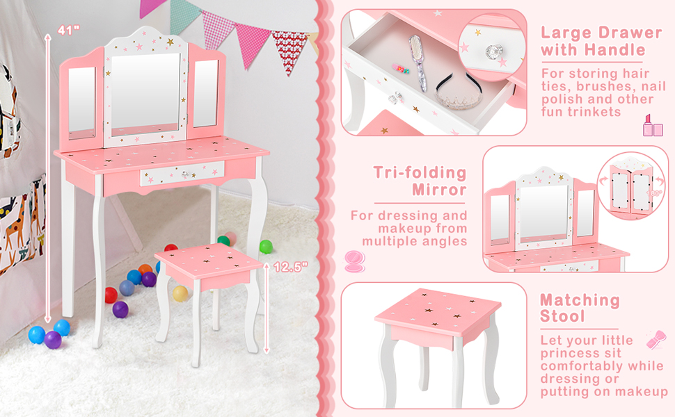 Kids20Princess20Vanity20Table20and20Stool20Set20with20Tri-folding20Mirror20and20Drawer20detail-3.jpg