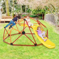 Kids Climbing Dome with Slide and Fabric Cushion for Garden