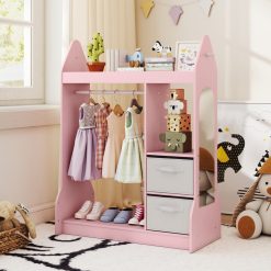 Kids Play Armoire Dresser with Cloth Hanger