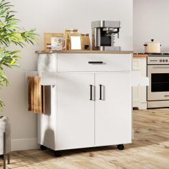 Kitchen Island Cart Rolling Kitchen Storage Island with Drawer