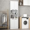 75 Inch Kitchen Pantry Cabinet Tall Cupboard with Doors and Shelves